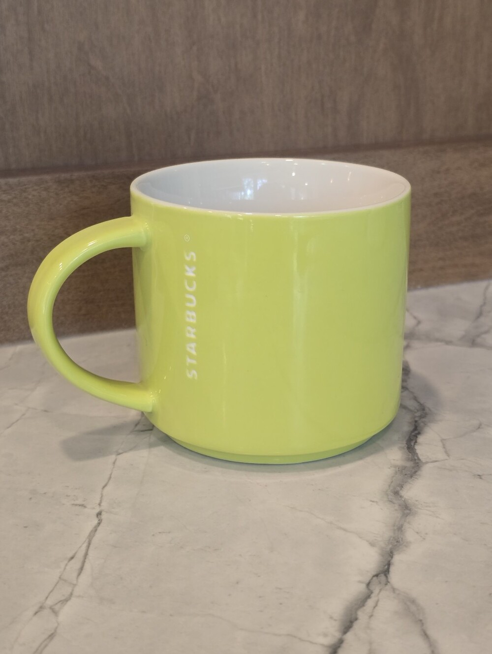 Starbucks 2012 Lime Green Coffee Tea Mug Cup 14 oz Stackable Colorful Pop Art